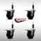 Service Caster 3.5'' SS Hard Rubber Swivel 1'' Expand Stem Caster Set Total Lock Brake, 4PK SCC-SSEXTTL20S3514-HRS-1-4 - alternate 4